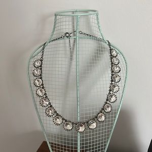 Clear jeweled statement necklace